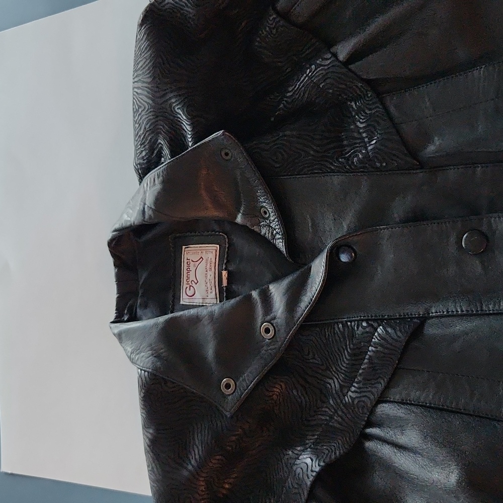 Glampier Women's S Leather Coat - Picture 3 of 7
